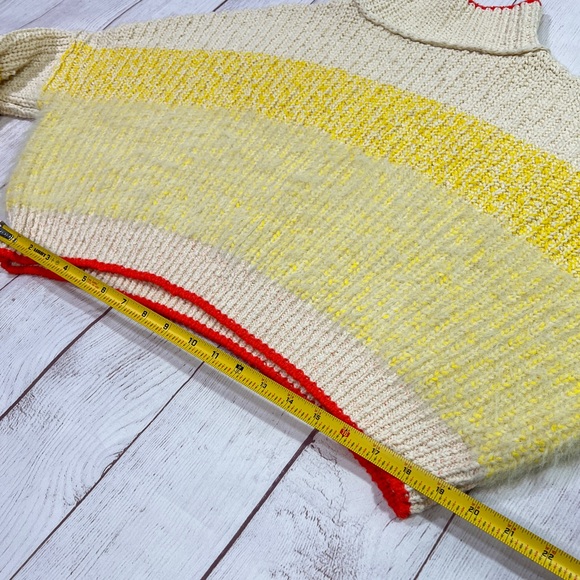 Free People Sunbrite Sweater - Small - women's fuzzy knit yellow cream pullover - Picture 7 of 15